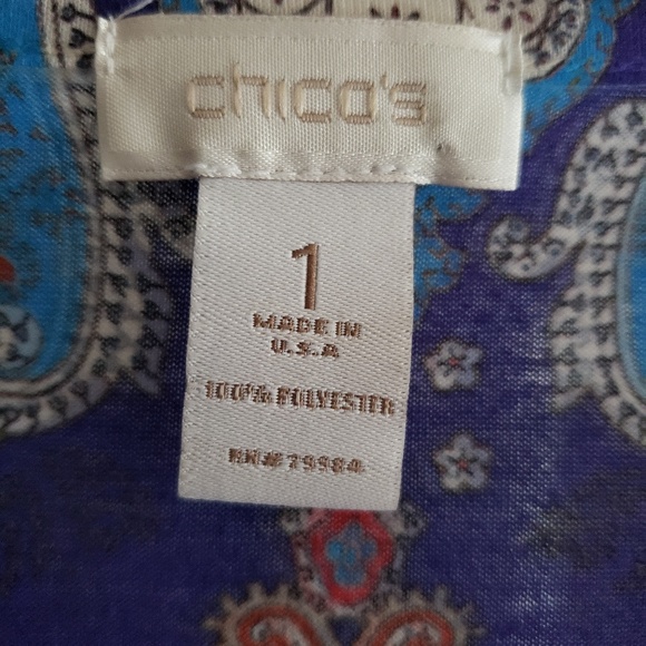 Chicos Multi Colored Pullover Top Size 1 - Picture 4 of 5